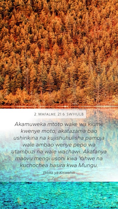 2 Wafalme 21:6 SWHULB Bible Verse Image