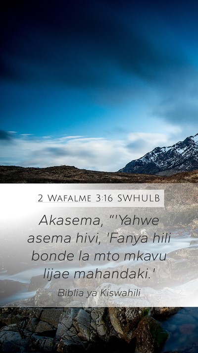 2 Wafalme 3:16 SWHULB Bible Verse Image