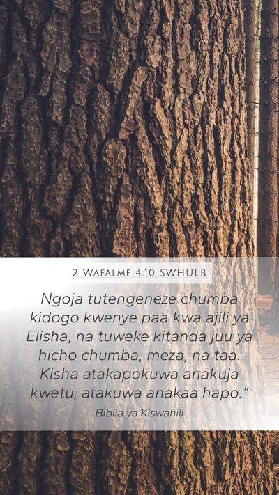 2 Wafalme 4:10 SWHULB Mobile Phone Wallpaper - Ngoja tutengeneze chumba kidogo kwenye paa kwa - Mobile Bible Verse Wallpaper