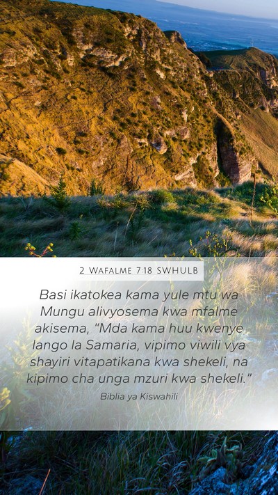 2 Wafalme 7:18 SWHULB Bible Verse Image