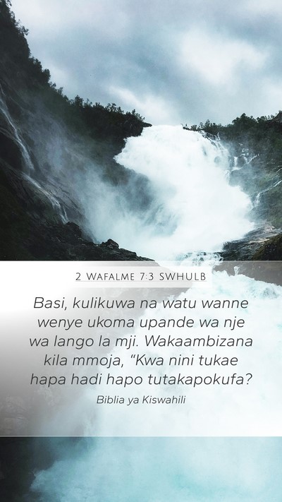 2 Wafalme 7:3 SWHULB Bible Verse Image