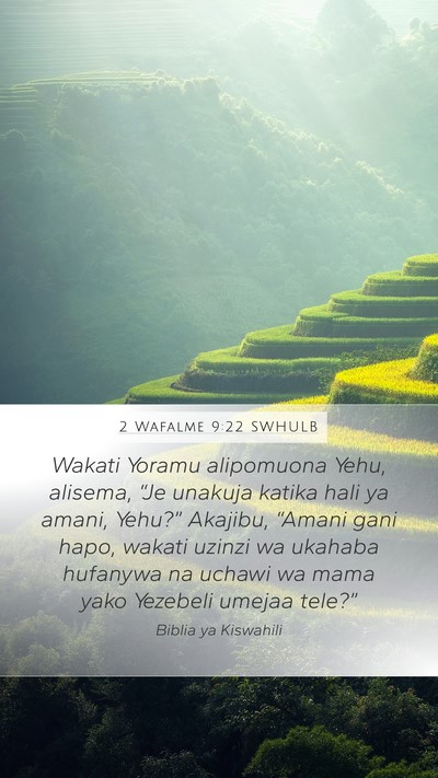 2 Wafalme 9:22 SWHULB Bible Verse Image