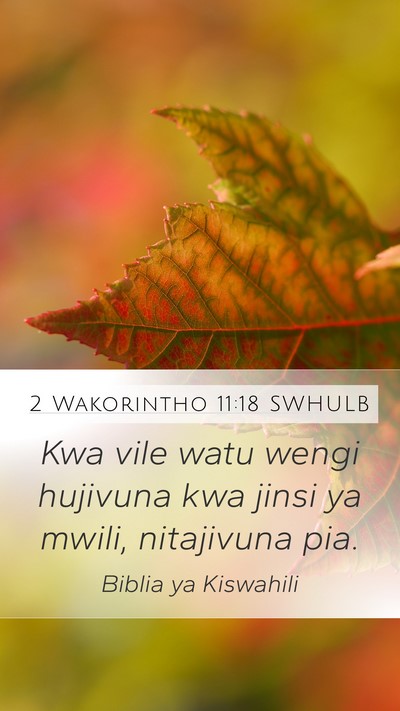2 Wakorintho 11:18 SWHULB Bible Verse Image