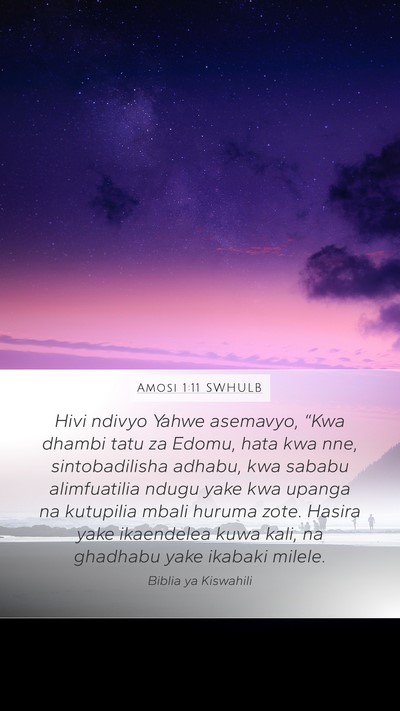 Amosi 1:11 SWHULB Bible Verse Image