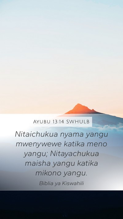 Ayubu 13:14 SWHULB Bible Verse Image