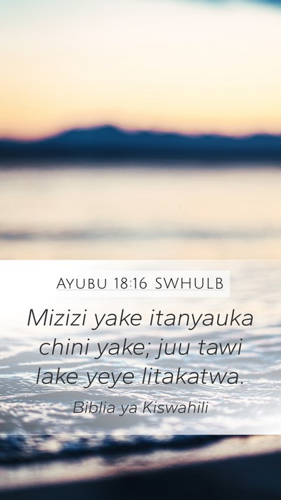 Ayubu 18:16 SWHULB Bible Verse Image