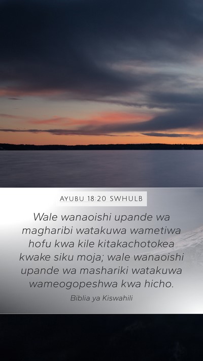 Ayubu 18:20 SWHULB Bible Verse Image