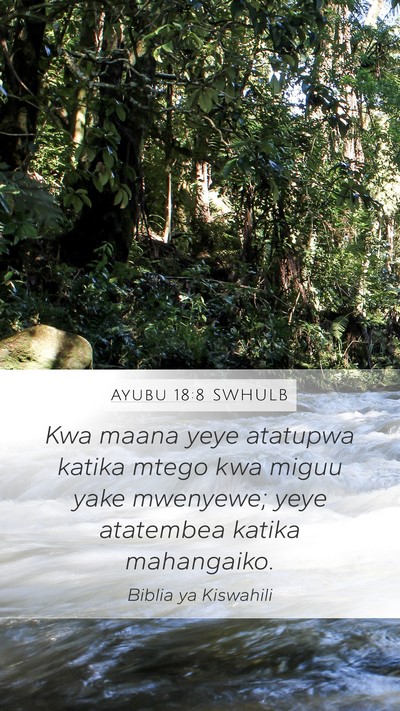 Ayubu 18:8 SWHULB Bible Verse Image