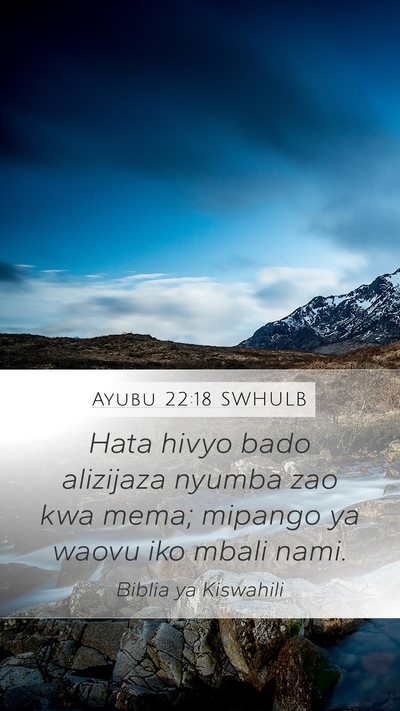 Ayubu 22:18 SWHULB Bible Verse Image