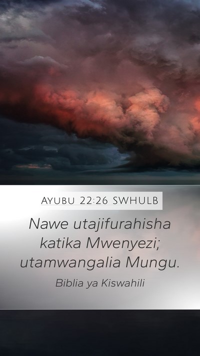 Ayubu 22:26 SWHULB Mobile Phone Wallpaper - Nawe utajifurahisha katika Mwenyezi; utamwangalia - Mobile Bible Verse Wallpaper