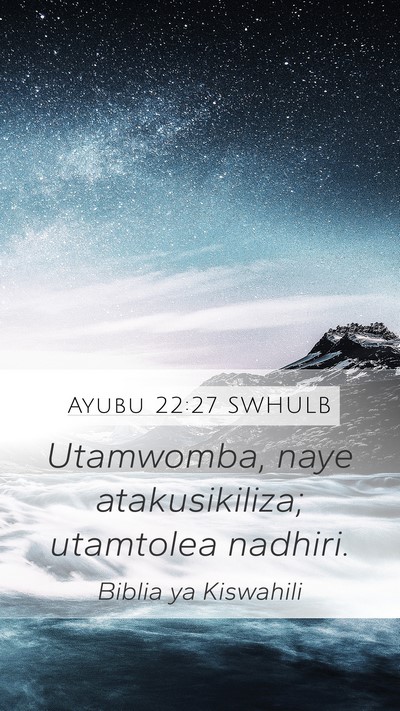 Ayubu 22:27 SWHULB Bible Verse Image