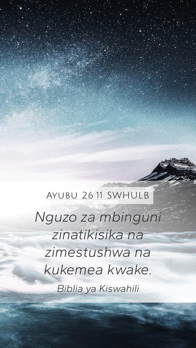 Ayubu 26:11 SWHULB Bible Verse Image