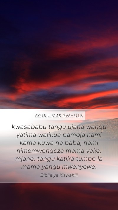 Ayubu 31:18 SWHULB Bible Verse Image