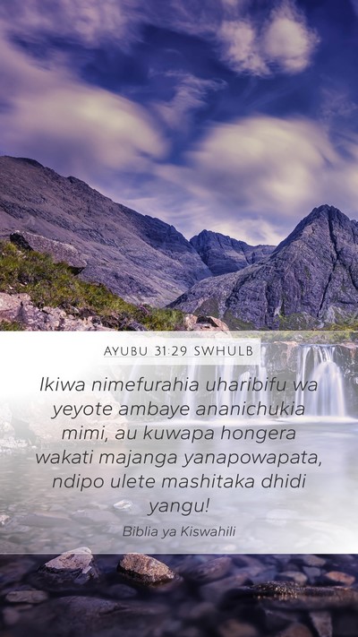 Ayubu 31:29 SWHULB Bible Verse Image