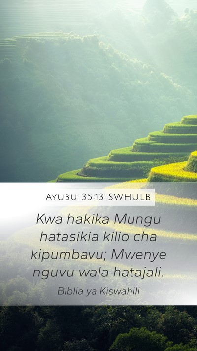 Ayubu 35:13 SWHULB Mobile Phone Wallpaper - Kwa hakika Mungu hatasikia kilio cha kipumbavu; - Mobile Bible Verse Wallpaper