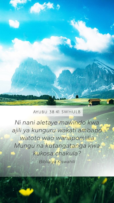 Ayubu 38:41 SWHULB Bible Verse Image