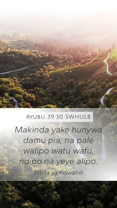 Ayubu 39:30 SWHULB Bible Verse Image