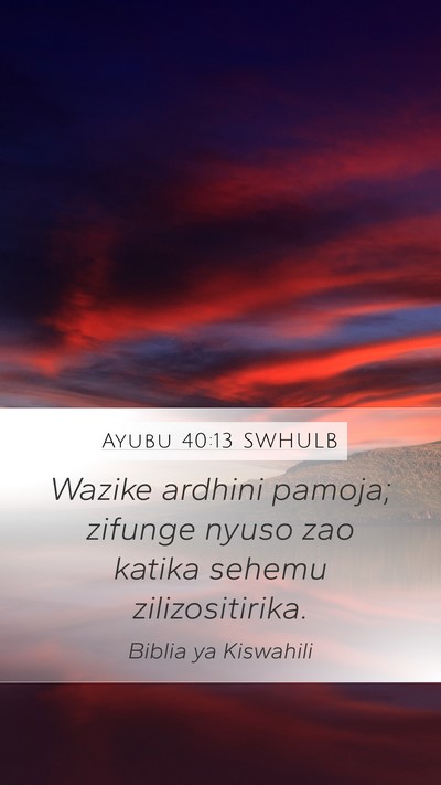 Ayubu 40:13 SWHULB Bible Verse Image