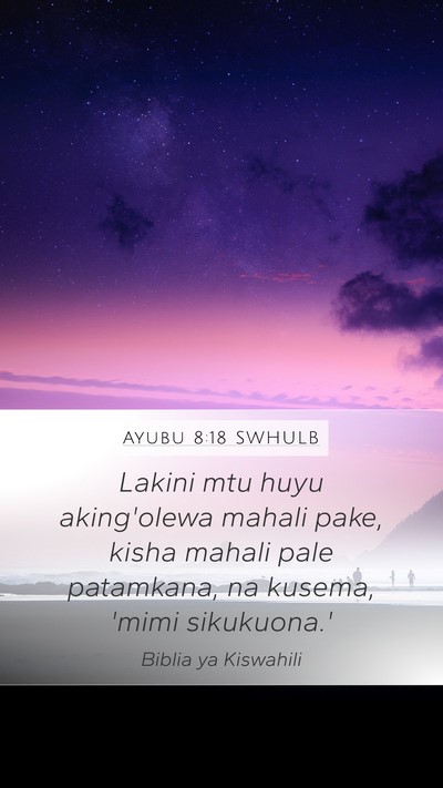 Ayubu 8:18 SWHULB Bible Verse Image