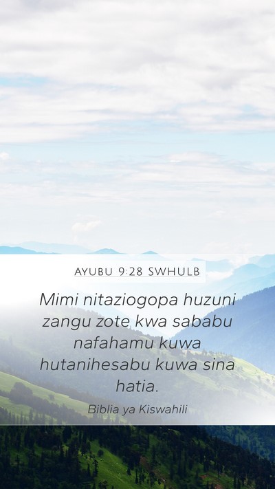 Ayubu 9:28 SWHULB Bible Verse Image