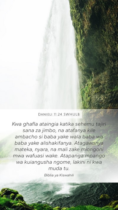 Danieli 11:24 SWHULB Mobile Phone Wallpaper - Kwa ghafla ataingia katika sehemu tajiri sana za - Mobile Bible Verse Wallpaper