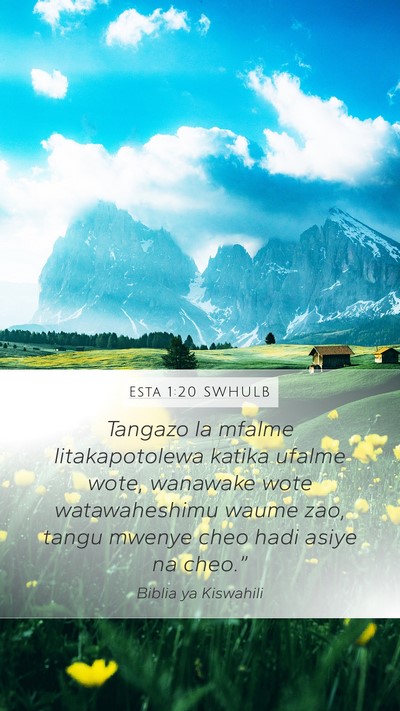 Esta 1:20 SWHULB Bible Verse Image
