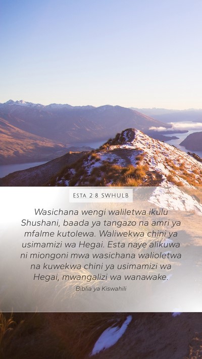 Esta 2:8 SWHULB Bible Verse Image