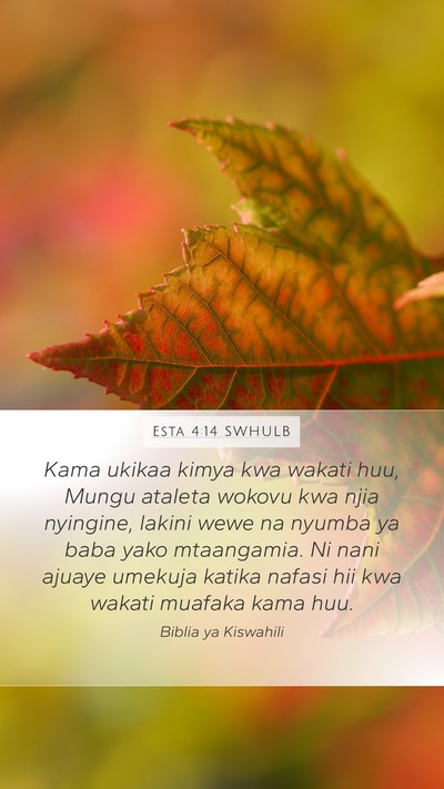 Esta 4:14 SWHULB Bible Verse Image