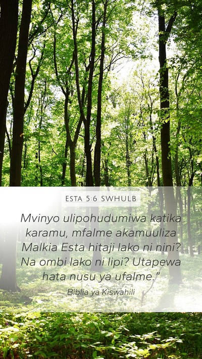 Esta 5:6 SWHULB Bible Verse Image