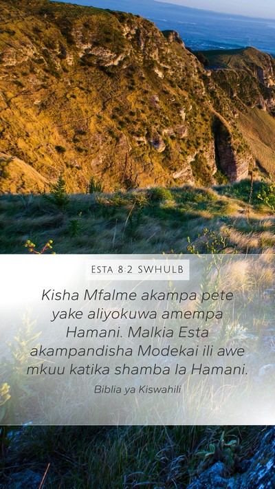 Esta 8:2 SWHULB Bible Verse Image