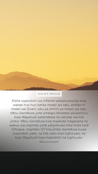 Esta 8:9 SWHULB Bible Verse Image