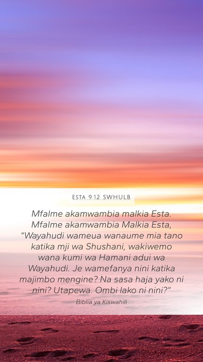 Esta 9:12 SWHULB Bible Verse Image