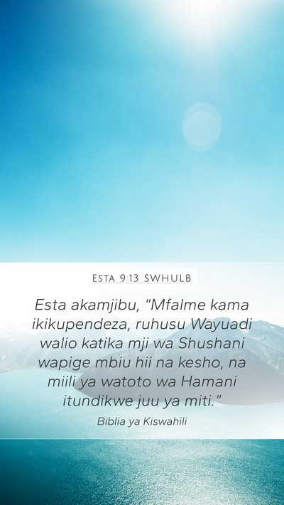 Esta 9:13 SWHULB Bible Verse Image