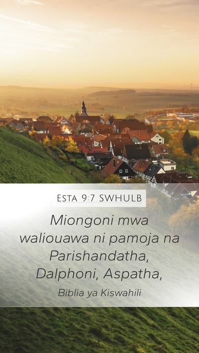 Esta 9:7 SWHULB Mobile Phone Wallpaper - Miongoni mwa waliouawa ni pamoja na - Mobile Bible Verse Wallpaper