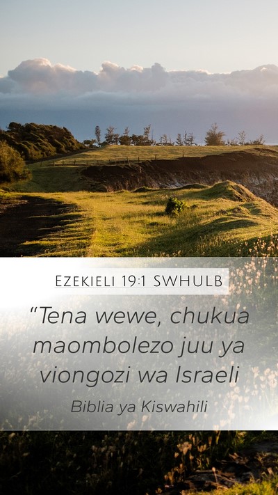 Ezekieli 19:1 SWHULB Bible Verse Image