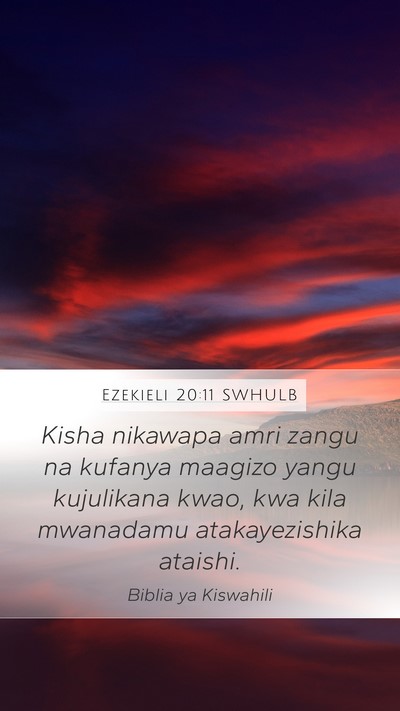 Ezekieli 20:11 SWHULB Bible Verse Image