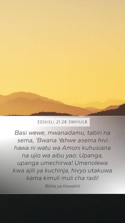 Ezekieli 21:28 SWHULB Bible Verse Image