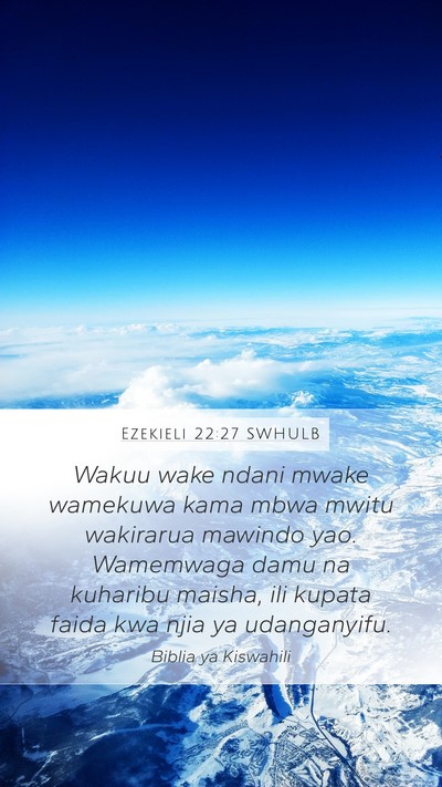 Ezekieli 22:27 SWHULB Bible Verse Image