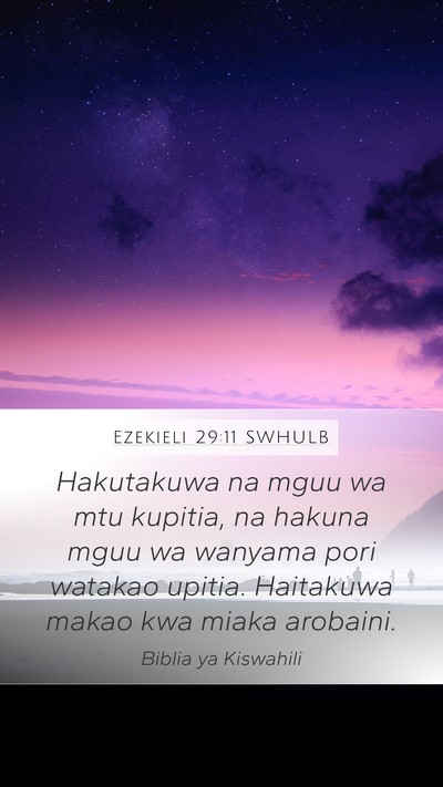 Ezekieli 29:11 SWHULB Bible Verse Image