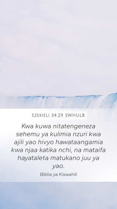 Ezekieli 34:29 SWHULB Bible Verse Image