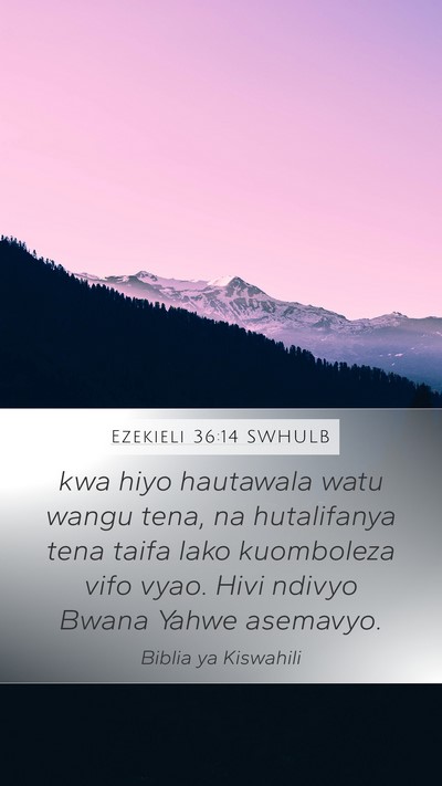 Ezekieli 36:14 SWHULB Bible Verse Image