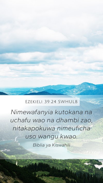 Ezekieli 39:24 SWHULB Mobile Phone Wallpaper - Nimewafanyia kutokana na uchafu wao na dhambi - Mobile Bible Verse Wallpaper