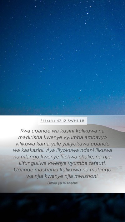 Ezekieli 42:12 SWHULB Bible Verse Image