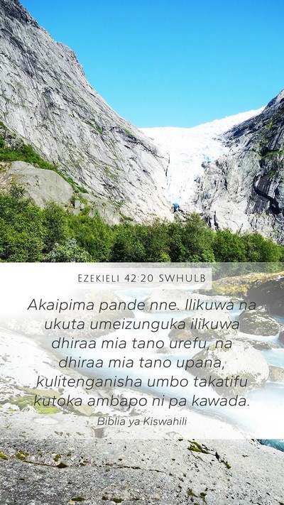 Ezekieli 42:20 SWHULB Mobile Phone Wallpaper - Akaipima pande nne. Ilikuwa na ukuta umeizunguka - Mobile Bible Verse Wallpaper