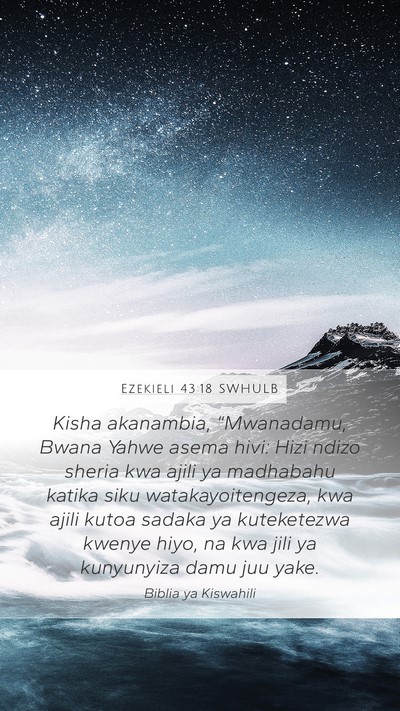 Ezekieli 43:18 SWHULB Bible Verse Image