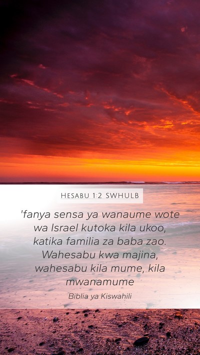 Hesabu 1:2 SWHULB Bible Verse Image