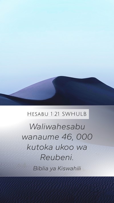 Hesabu 1:21 SWHULB Bible Verse Image