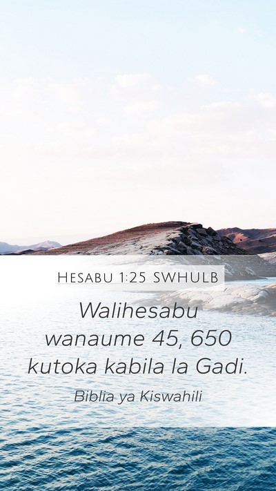 Hesabu 1:25 SWHULB Bible Verse Image