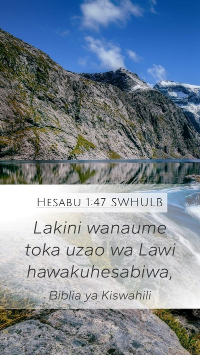 Hesabu 1:47 SWHULB Bible Verse Image