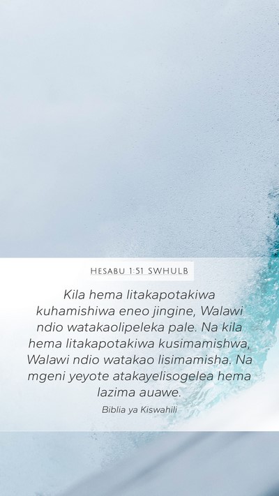 Hesabu 1:51 SWHULB Bible Verse Image